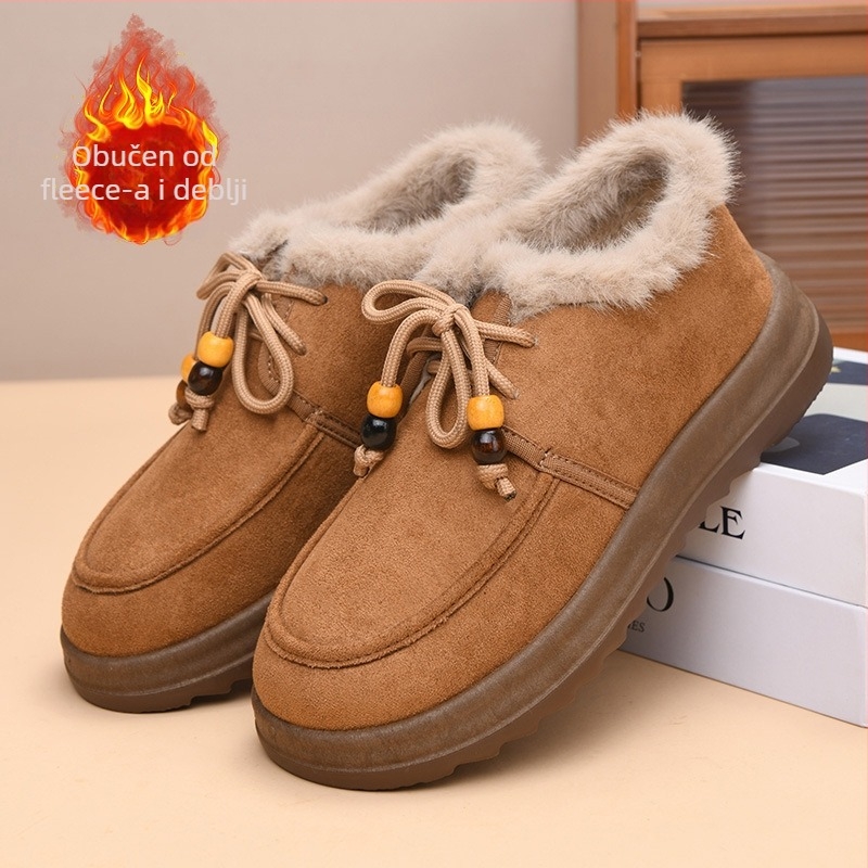 Ženske Birkenstock pliš papuče od pamuka, Zima 2025, slip-on, gornji dio od suedea, unutarnja prevlaka od umjetnog kratkog pliša, debela potplat