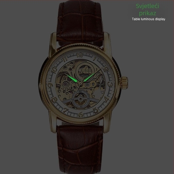 Muški mehanički sat s tourbillonom, mehanizam 8806, kožni remen, vodootpornost 50m, proziran stražnji poklopac