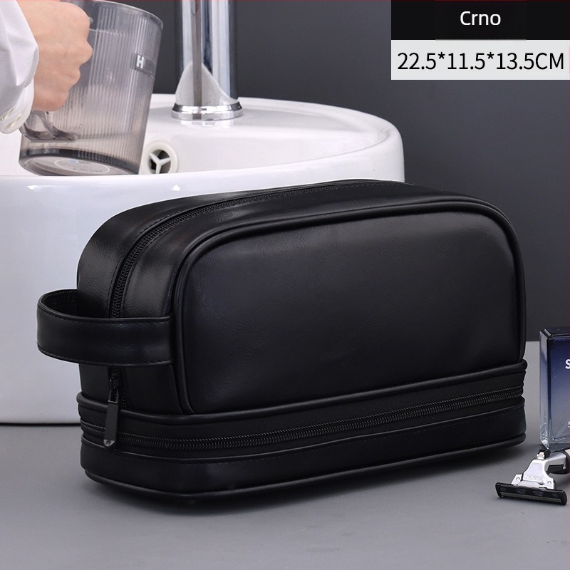 Nostalgična dvostruka torbica za kozmetiku za putovanja, vodootporna, kubičnog PU materijala, velika kapaciteta, višenamjenska
