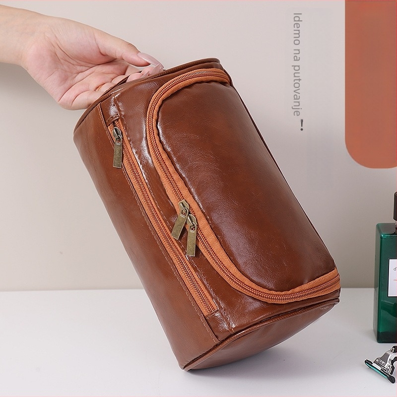 Torba za kozmetiku s kukom za vješanje – PU koža, velika zapremina, vodootporna, podstava od poliestera