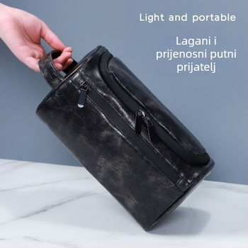 Runyu PU kožni neseser za kozmetiku, vodootporan, velikog kapaciteta, unisex putni organizator