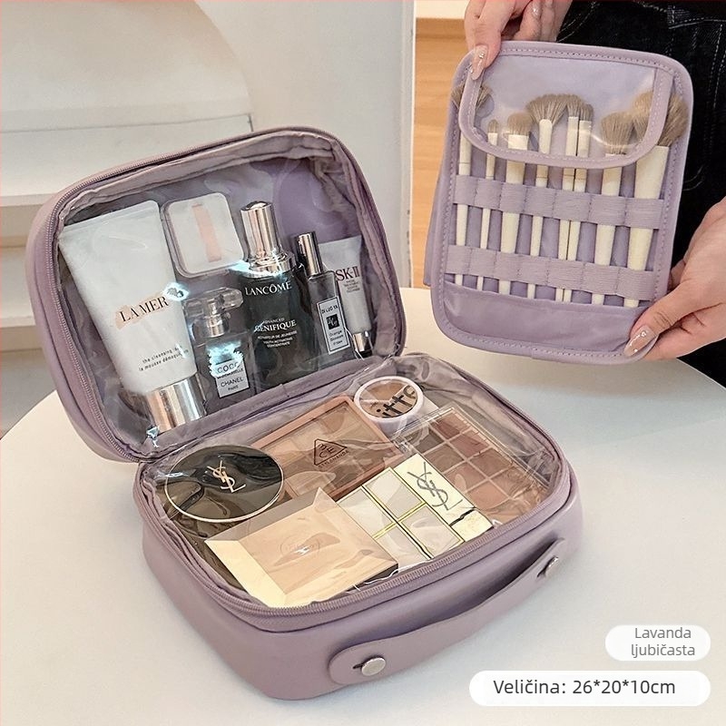 Ženska vodootporna kozmetička torbica s pregradama, velika kapaciteta, prijenosni putni organizator za kozmetiku