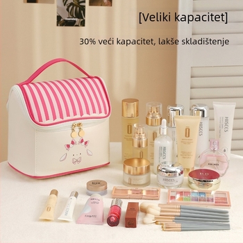 Kozmetička torbica kubičnog oblika, PU materijala, vodootporna i proširiva za pohranu kozmetike