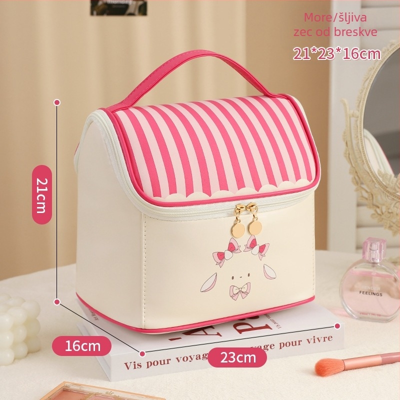 Kozmetička torbica kubičnog oblika, PU materijala, vodootporna i proširiva za pohranu kozmetike
