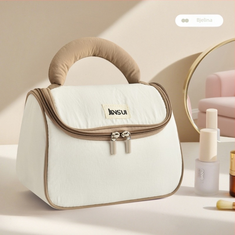 Putna kozmetička torbica s pregradama, velika kapaciteta, zatvaranje na zip, poliester