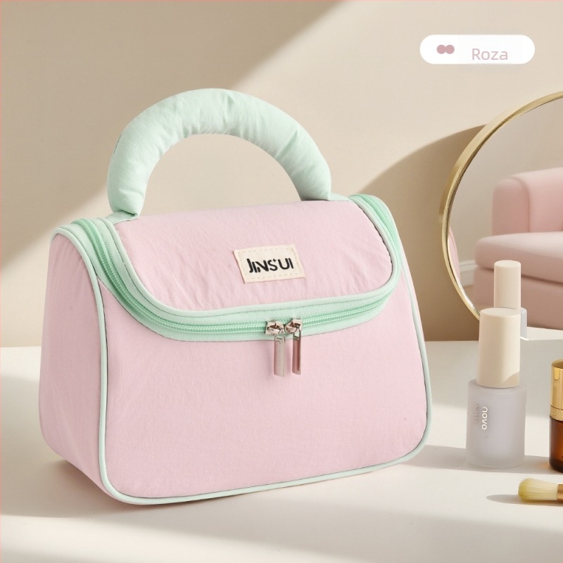 Putna kozmetička torbica s pregradama, velika kapaciteta, zatvaranje na zip, poliester