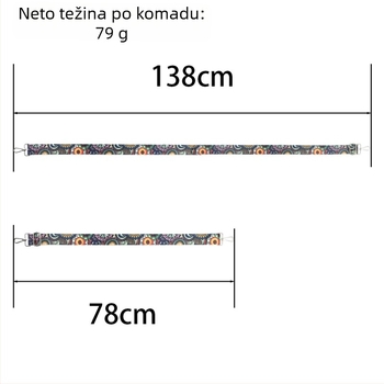 Remen za torbu 3,8 cm širine, poliester, prozračan, ultralak, smanjuje opterećenje, jednobojni uzorak
