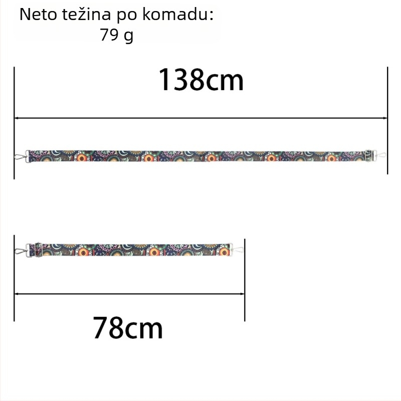 Remen za torbu 3,8 cm širine, poliester, prozračan, ultralak, smanjuje opterećenje, jednobojni uzorak