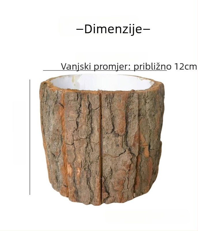 Košara od kore drveta za cvjetne aranžmane – ručna izrada, materijal: kora, nije uvezeno