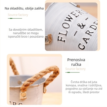 Dekorativna vaza od željeznog umjetničkog djela, stolna upotreba, jednostavan stil za sukulente