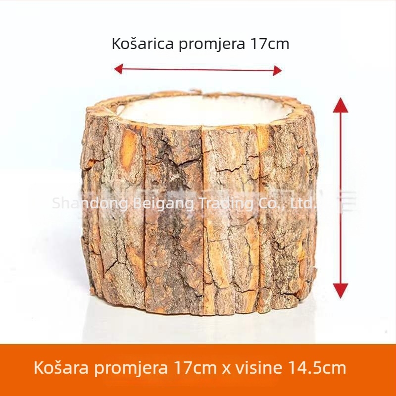 Pastoralni lonac za cvijeće i koš od trave - tkanje od trave, ručna izrada, prirodni proces, prilagodljivo