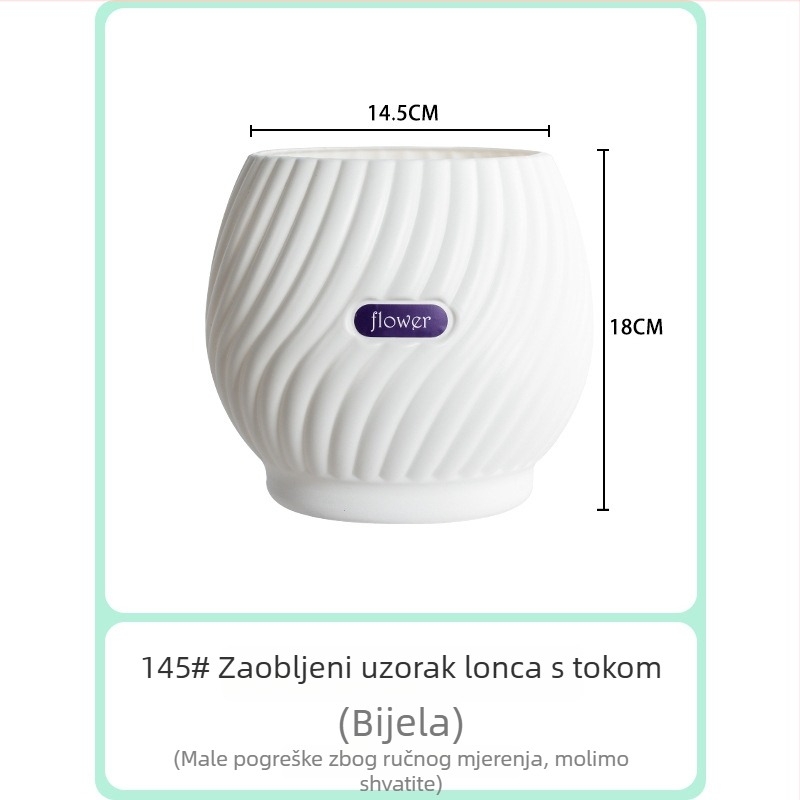 Sak za cvijeće u nordijskom stilu, samozalijevajući, od plastične smole, za stol ili pod, za ured i dom