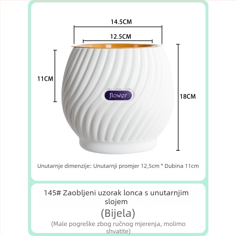 Sak za cvijeće u nordijskom stilu, samozalijevajući, od plastične smole, za stol ili pod, za ured i dom