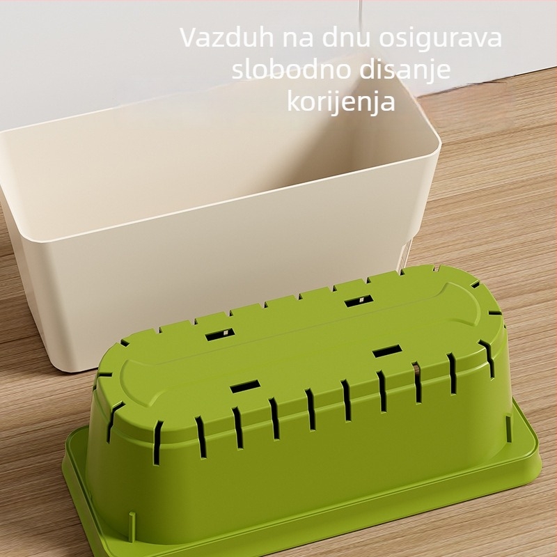 Samoodvodnjujuća posuda za cvijeće — plastika, injekcijsko oblikovanje, dizajn s više rupa, za uredski stol