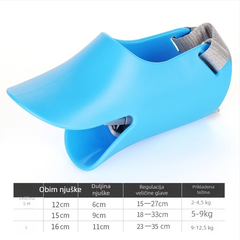 Poklopac za usta kućnih ljubimaca u obliku kljova, podesiv, protiv ugriza i lave, plastični