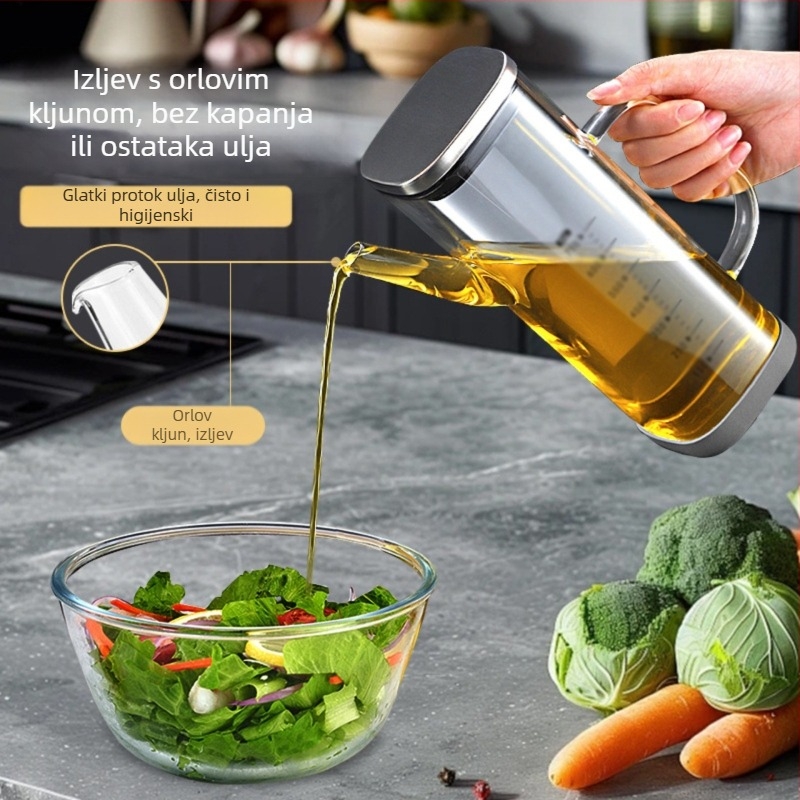 Hyvar staklena posuda za ulje, otporna na prolijevanje, kuhinjska posuda za sojin sos, ocat i ulje