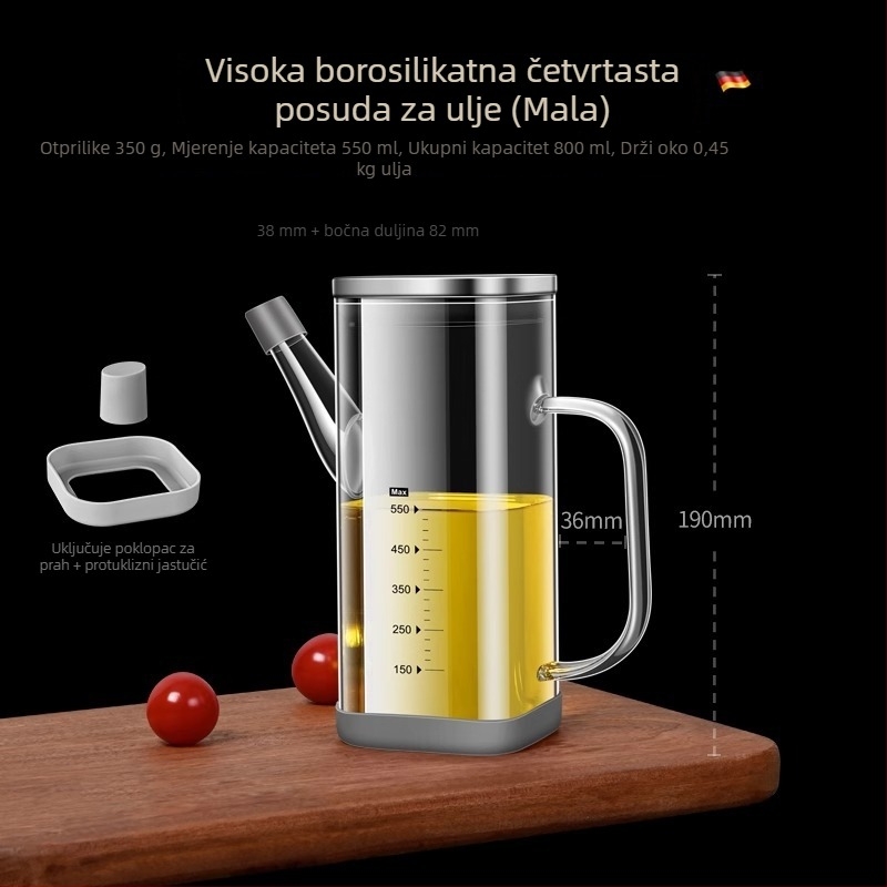 Hyvar staklena posuda za ulje, otporna na prolijevanje, kuhinjska posuda za sojin sos, ocat i ulje