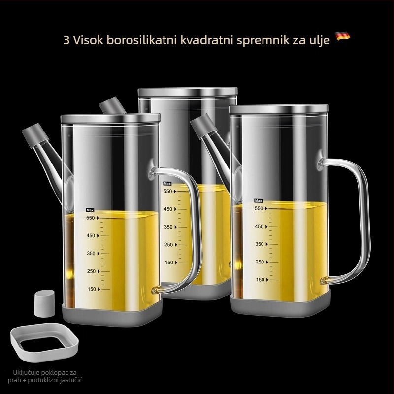 Hyvar staklena posuda za ulje, otporna na prolijevanje, kuhinjska posuda za sojin sos, ocat i ulje