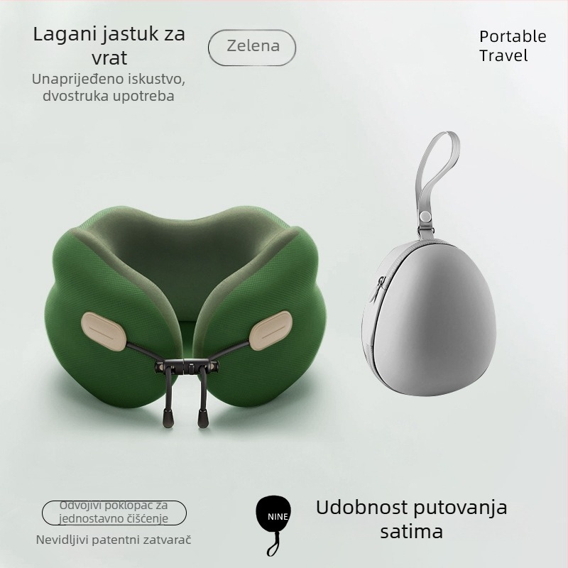 Jastuk za vrat od memorijske pjene, prenosni U-oblik, putnički jastuk za odmor i podršku području vrata