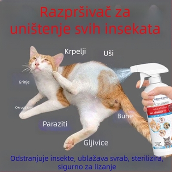 Vanjski sprej za kućne ljubimce protiv buha, grinja i krpelja (ABS plast) za pse i mačke