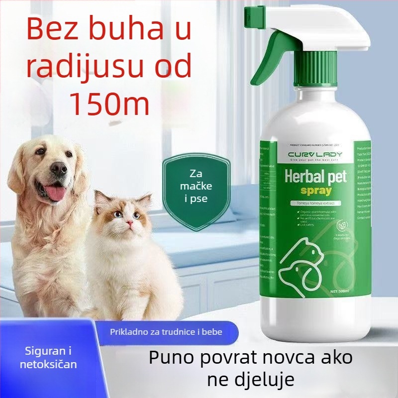 Vanjski sprej za kućne ljubimce protiv buha, grinja i krpelja (ABS plast) za pse i mačke