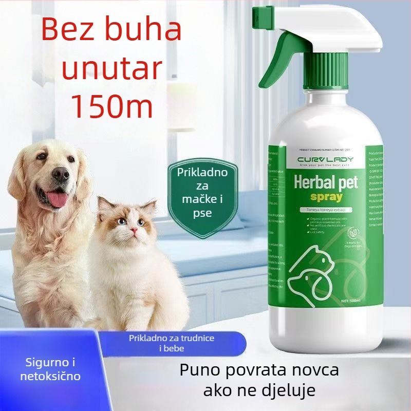 Vanjski sprej za kućne ljubimce protiv buha, grinja i krpelja (ABS plast) za pse i mačke