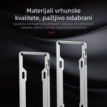 Okvir za registarsku pločicu s karbonskim uzorkom, aluminijska zlitina, Model Carbon 003, Broj dijela Hy0068, Univerzalna kompatibilnost