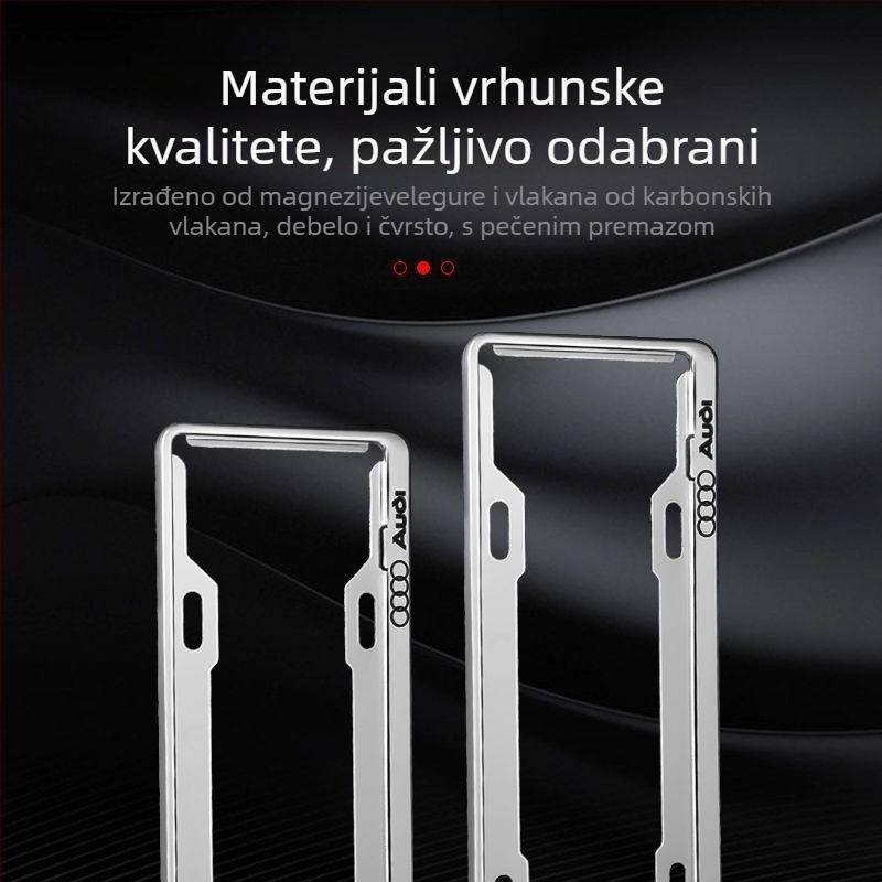 Okvir za registarsku pločicu s karbonskim uzorkom, aluminijska zlitina, Model Carbon 003, Broj dijela Hy0068, Univerzalna kompatibilnost