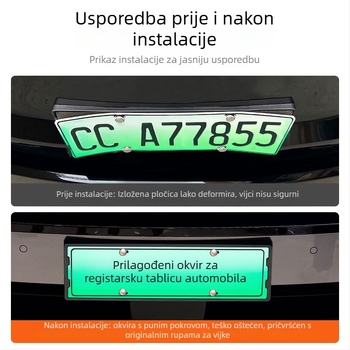 Plastični okvir registarske tablice s punim rubom, kompatibilan s 2025 L90