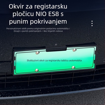 Okvir registarske oznake za Nio ES8 — plastični, električno vozilo, zaštita registarske oznake