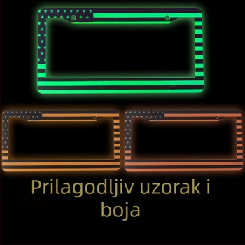 Svijetleći okvir za registarsku pločicu, plastika, opća kompatibilnost, prilagodljiva obrada, US standard