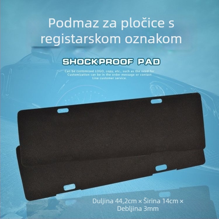 Okvir za registarsku pločicu s protušumskom jastučićem i amortizacijskim pjenom, nehrđajući čelik, za standardna vozila, Capable Factory