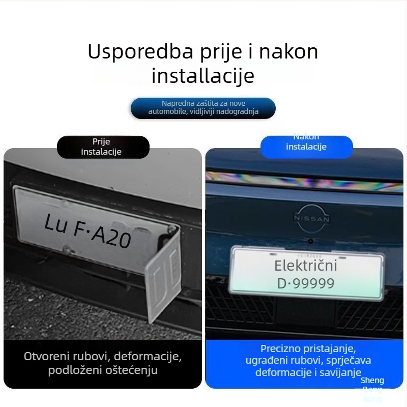 Okvir za registarsku pločicu - rubni okvir, od plastike i čelika, univerzalni model