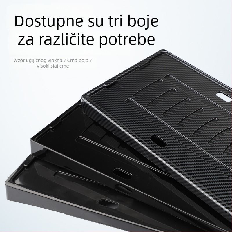 Okvir za registarsku pločicu za Equation Leopard Titanium 7 – plastični, kompatibilni s novim prometnim pravilima, zaštitni okvir pločice