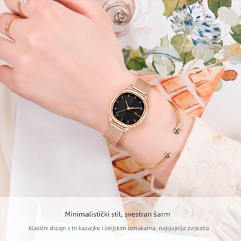 Kimio ženski sat K6528S s kvarcnim mehanizmom; marka pokreta Miyota; vodootpornost 10m; kućište: legura; brojčanik: kvadratni