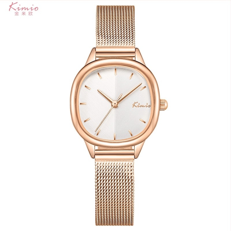 Kimio ženski sat K6528S s kvarcnim mehanizmom; marka pokreta Miyota; vodootpornost 10m; kućište: legura; brojčanik: kvadratni