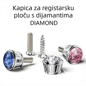 Dijamantno ukrašene vijci za ploču registracije – aluminijska legura, opća namjena, marka YONG XUN, model Diamond License Plate Screws