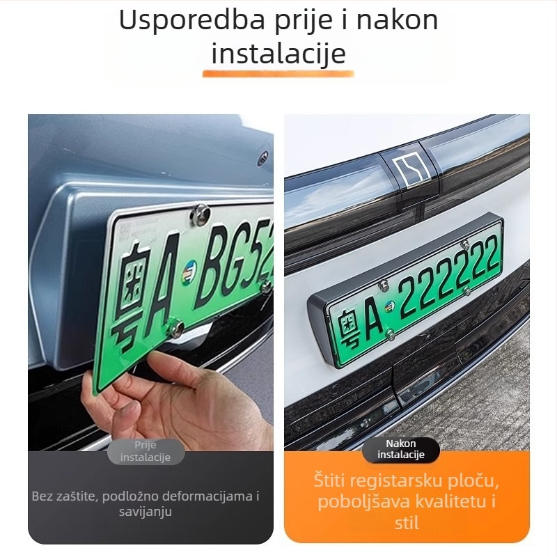 Okvir za registarske pločice za Zeekr 7X — ABS, cijeli rub, pogodno za vozila nove energije