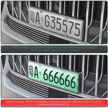 Okvir za registarsku pločicu s zaštitnim rubom — plastičan, kompatibilan s Lantu Dreamer