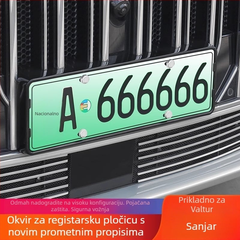 Okvir za registarsku pločicu s zaštitnim rubom — plastičan, kompatibilan s Lantu Dreamer