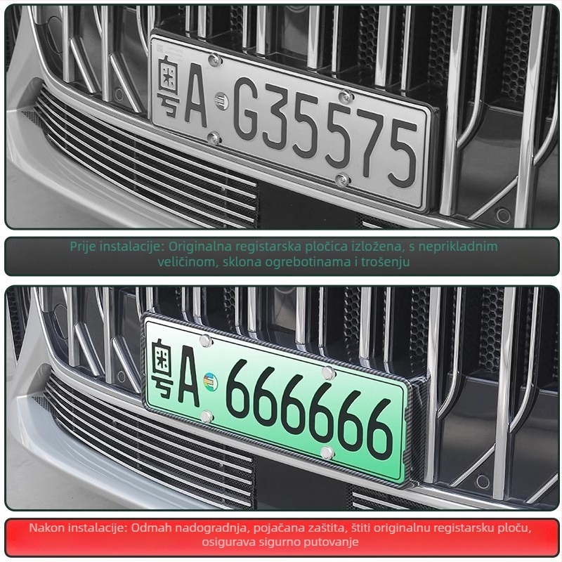 Okvir za registarsku pločicu s zaštitnim rubom — plastičan, kompatibilan s Lantu Dreamer