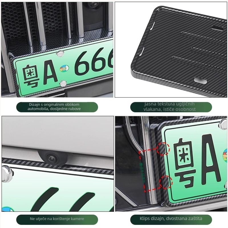 Okvir za registarsku pločicu s zaštitnim rubom — plastičan, kompatibilan s Lantu Dreamer