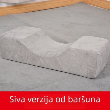 U-oblikovan jastuk za vrat s memory foamom i navlakom od kristalnog baršuna, moderni minimalistički dizajn, za odrasle, pogodan za bočno spavanje