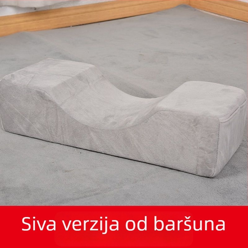 U-oblikovan jastuk za vrat s memory foamom i navlakom od kristalnog baršuna, moderni minimalistički dizajn, za odrasle, pogodan za bočno spavanje