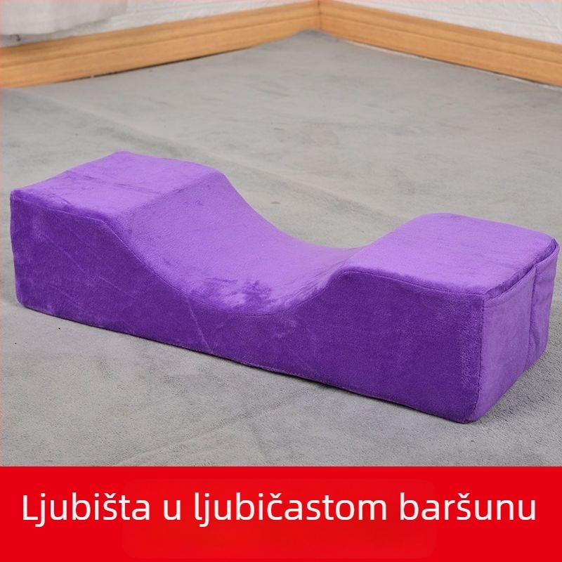 U-oblikovan jastuk za vrat s memory foamom i navlakom od kristalnog baršuna, moderni minimalistički dizajn, za odrasle, pogodan za bočno spavanje