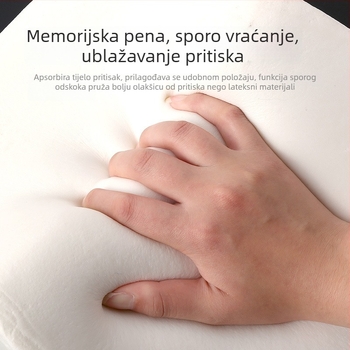 Automobilski podglavnik od memorijske pjene s podrškom za vrat i lumbalnu podršku; unutarnje punjenje bambusovog ugljena memorijske pjene; vanjski materijal poliester; prilagodljivo