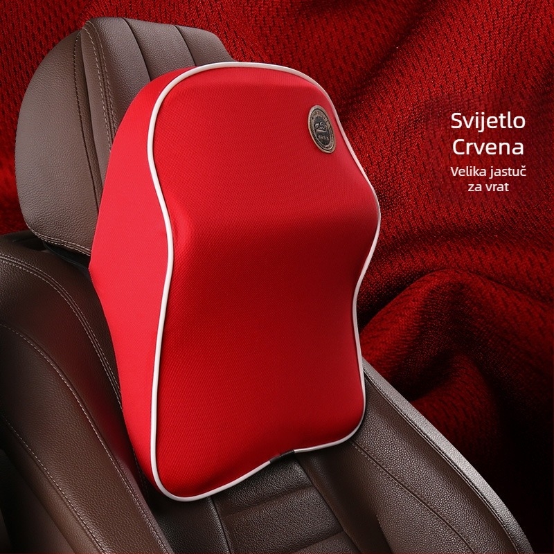 Automobilski podglavnik od memorijske pjene s podrškom za vrat i lumbalnu podršku; unutarnje punjenje bambusovog ugljena memorijske pjene; vanjski materijal poliester; prilagodljivo