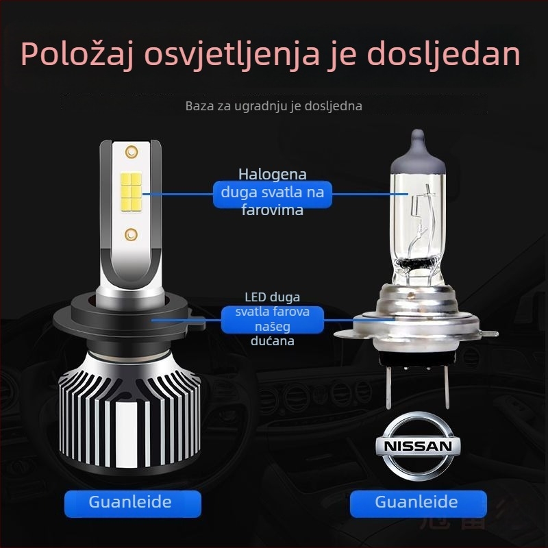 LED žarulje za Nissan Sylphy – visok i nizak snop, bijela svjetlost, 5000 lm