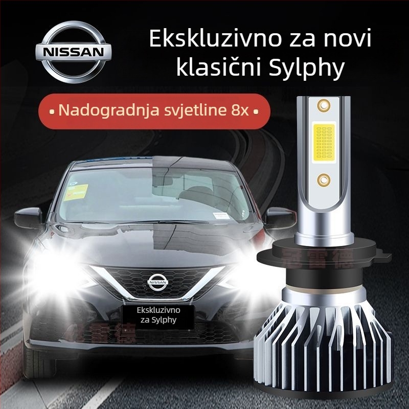 LED žarulje za Nissan Sylphy – visok i nizak snop, bijela svjetlost, 5000 lm