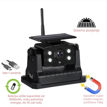 Kamera za vozilo za kamion s prednjim i stražnjim pogledom, 12–24V, 1024×600 AHD, 135° kut pogleda, ABS kućište